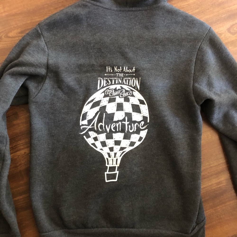 NWOT Not About The Destination Gray Hoodie Small
